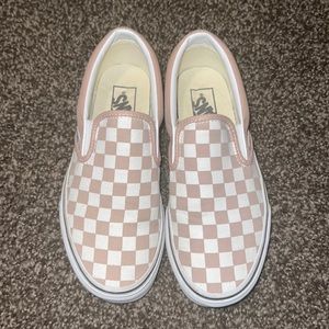 Rarely worn Pink checkered Vans sz 7